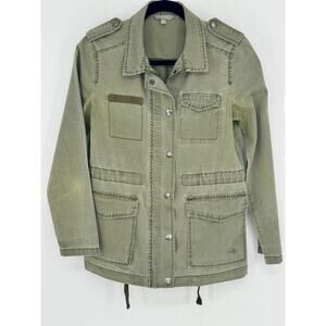 Rubbish - Green Military Style Pockets Cinch Waist Cotton Jacket size XS